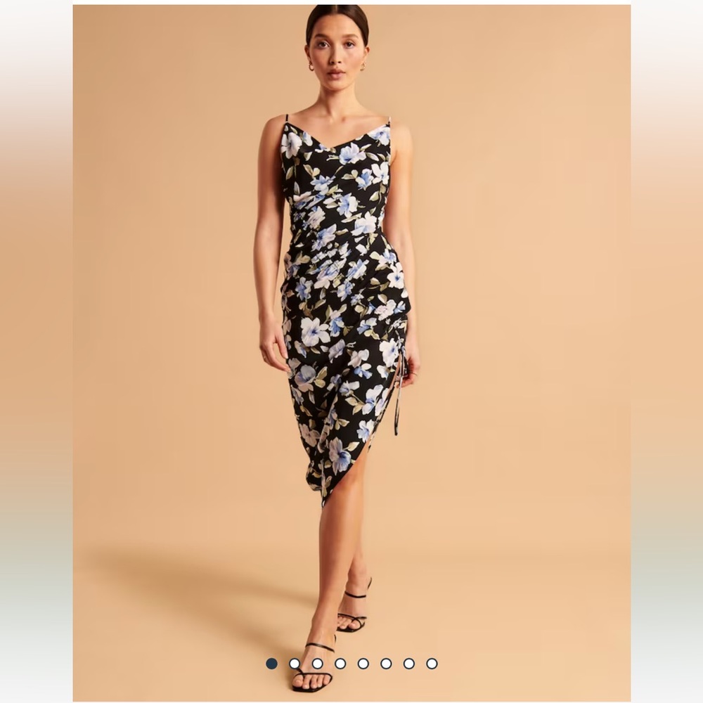 Asymmetrical cinched floral Abercrombie and Fitch Dress
